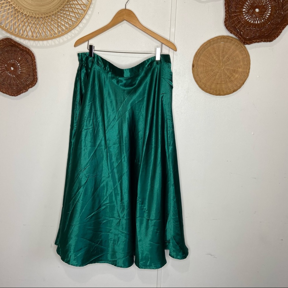 Long Satin Maxi Skirt plus 3x New